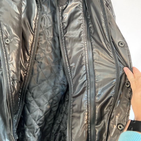 Tallia Mens Size L Black Jacket Coat w/ Zipper 5 Snap & Detachable Collar - Picture 8 of 14